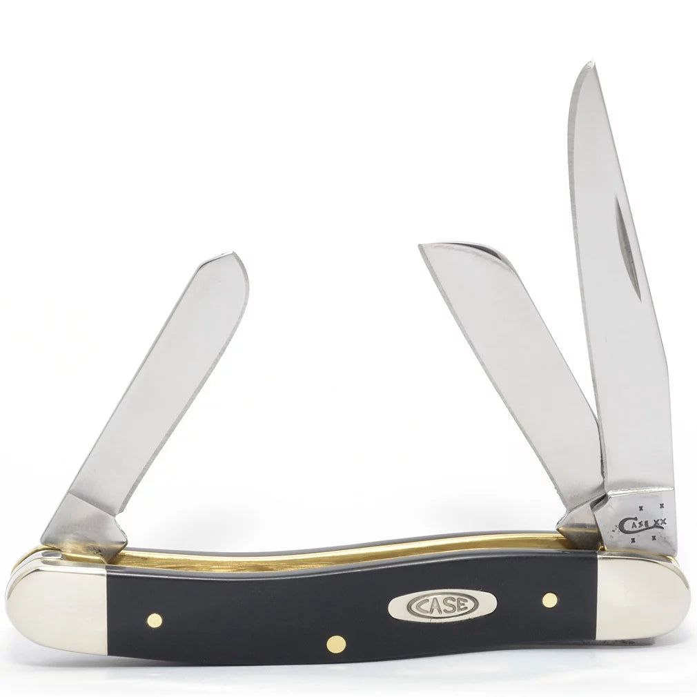 Pocket Knife Black Synthetic Medium Stockman B2676