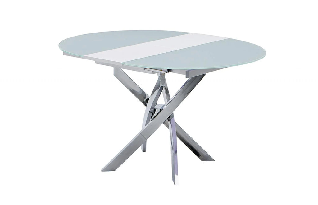 White Glass Top Dining Table Set 5 Pcs I8791
