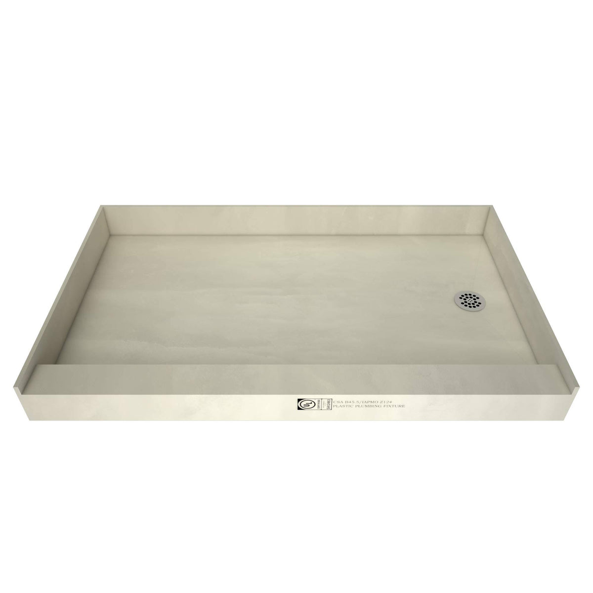 Single Curb Shower Pan with Right Drain Z466118