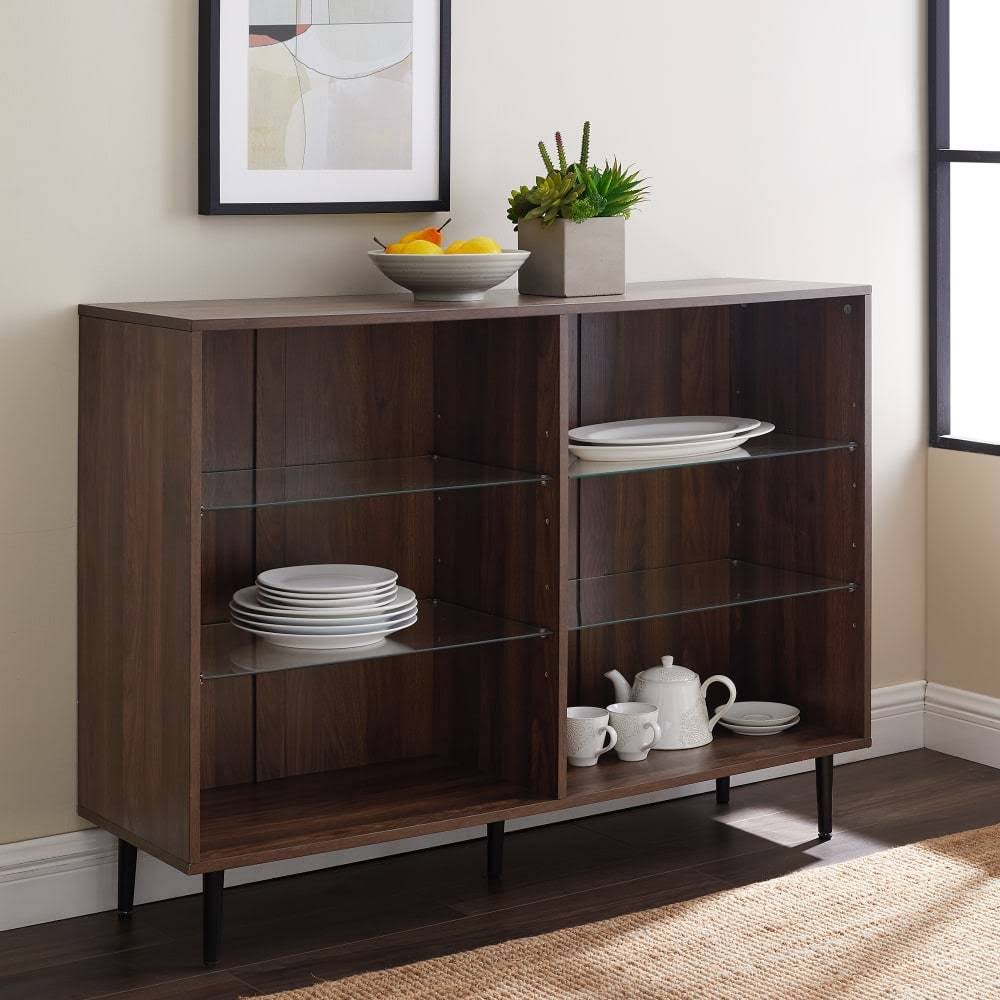 Slate Grey Mid Century Modern Bookcase Z64383