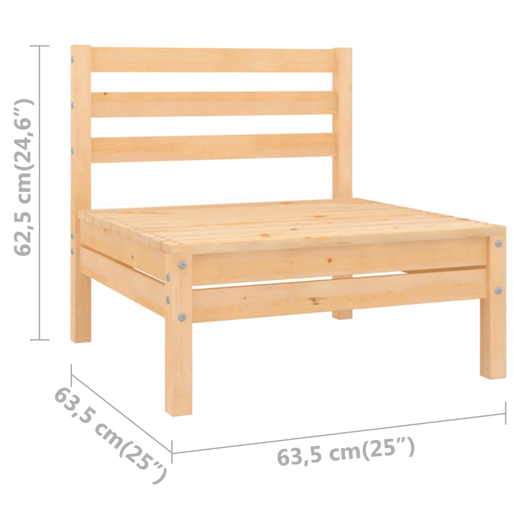 Solid Wood Pine Patio Sofas 2 pcs G851