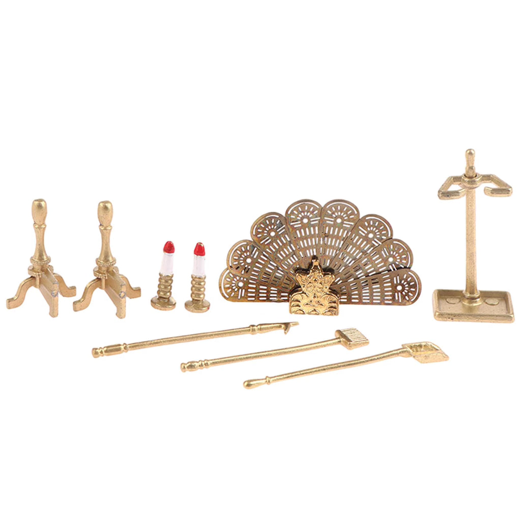 Miniature Metal Fireplace Dollhouse Decoration B686