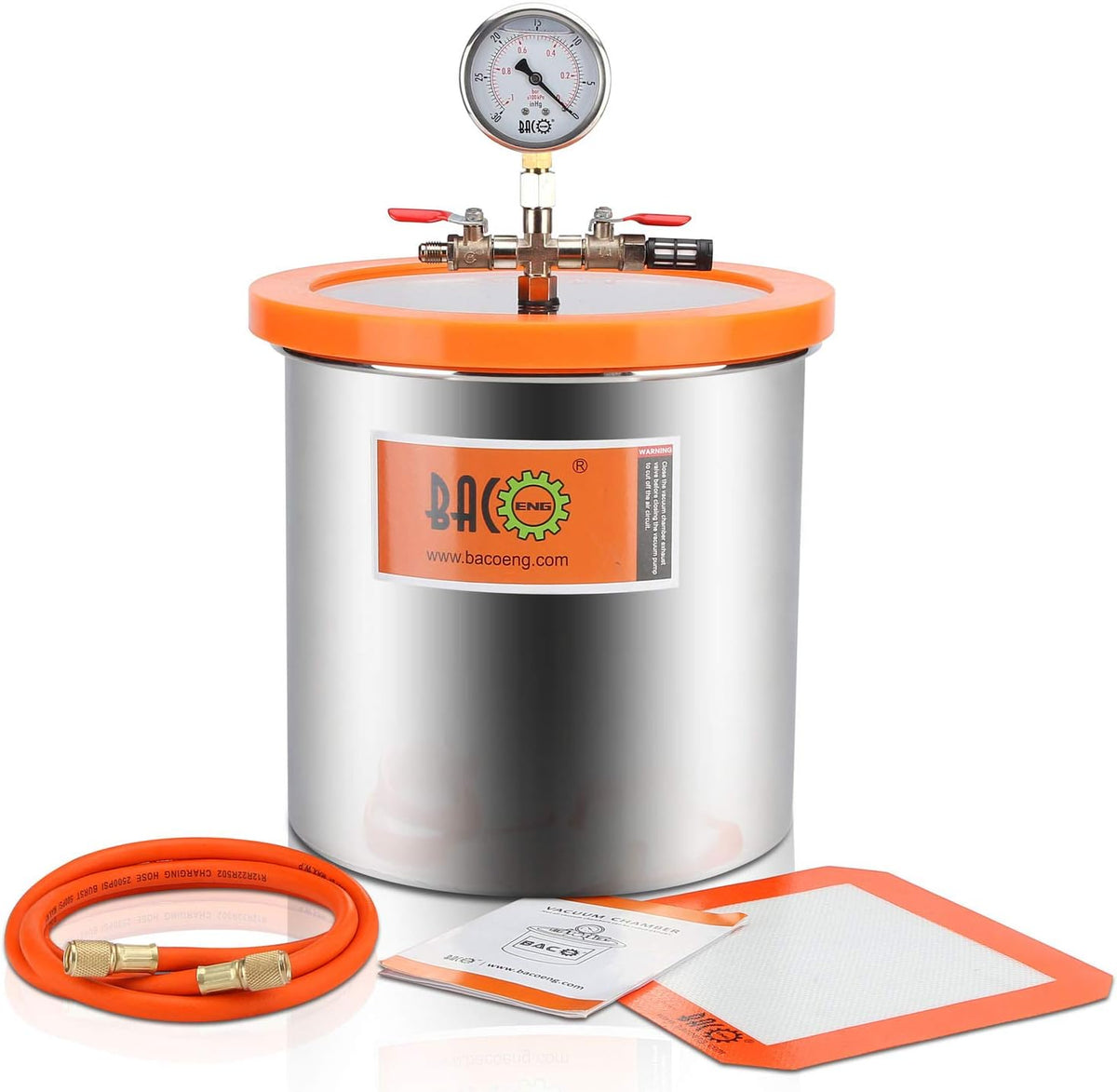 3 Gallon Vacuum Chamber Kit with 3.6 CFM 1 Stage Vacuum Pump D5743