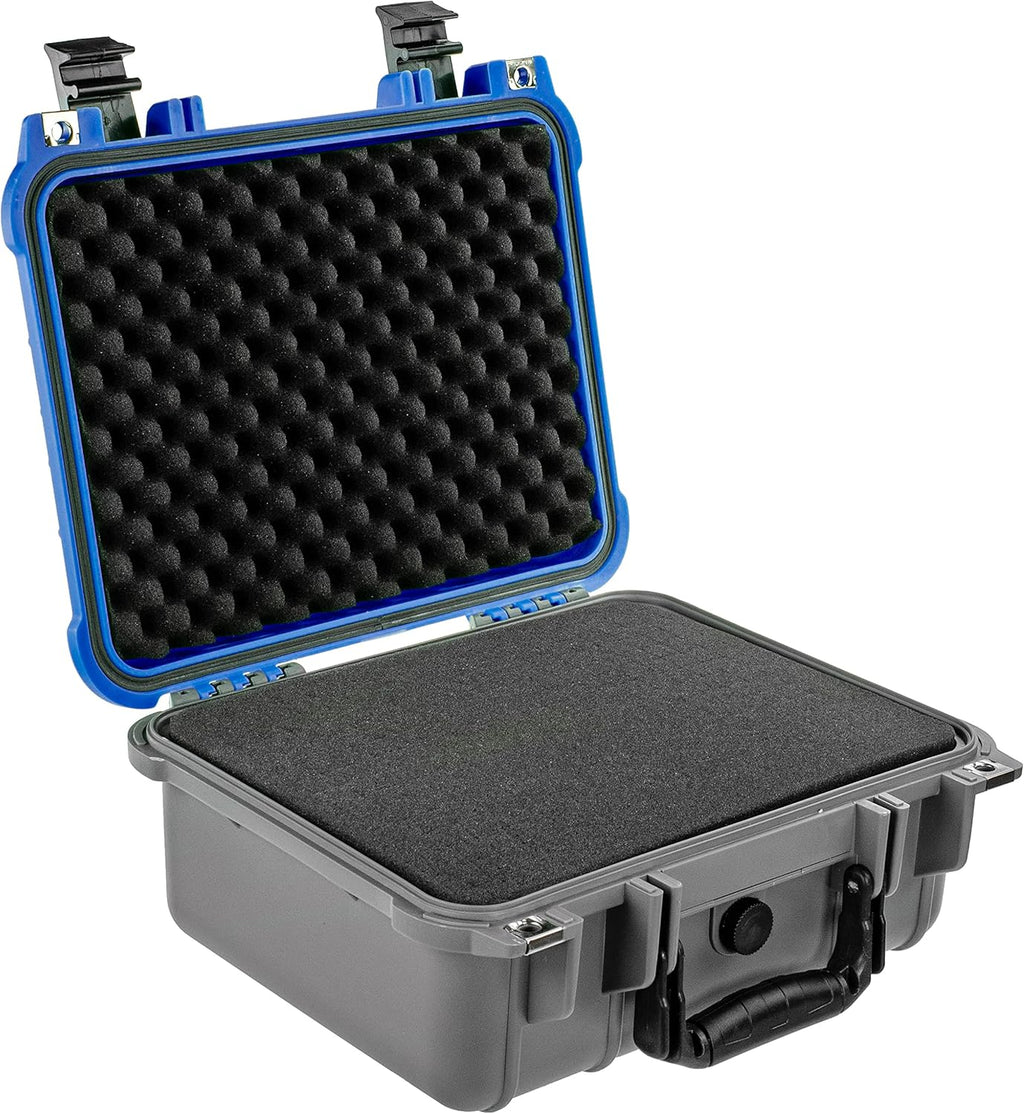 Dual Blue Gray 13.37 Inch Waterproof Shockproof Camera Case with Foam O69126
