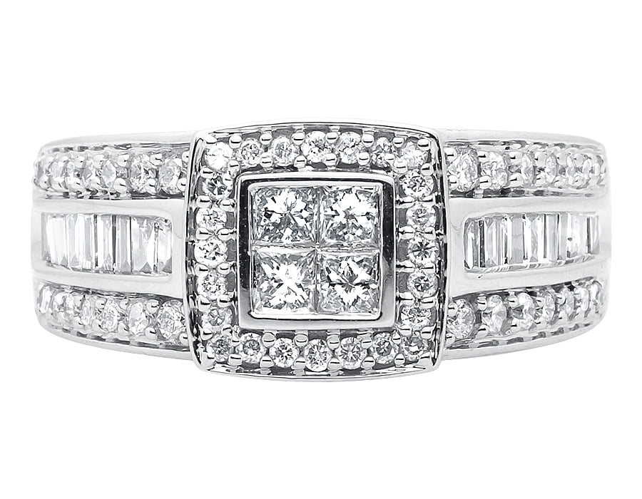 10k White Gold Princess Diamond Engagement Ring E211098