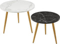 Nesting End Coffee Table Set of 2, White/Black T2018