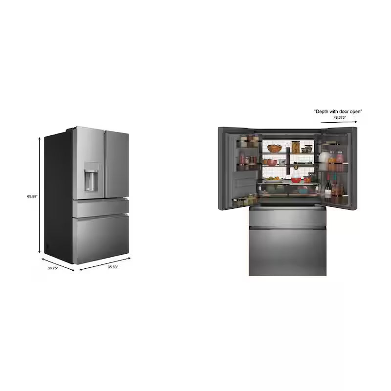 4 Door French Door Refrigerator with Convertible Middle Drawer E95729