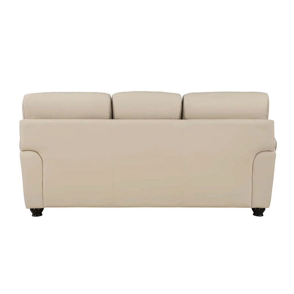 Leather 2-Piece Upholstered Sofa Set in Cream B824061