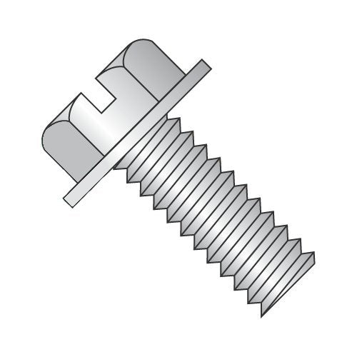 8-32 x 3/8 Slotted Hex Washer Head Machine Screws, 18-8 Stainless Steel N52918