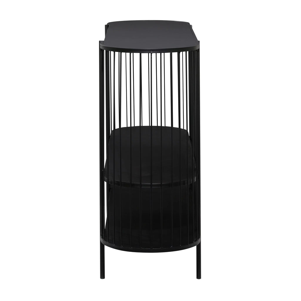 48" x 34" Black Metal 2 Shelf Console Table G2855
