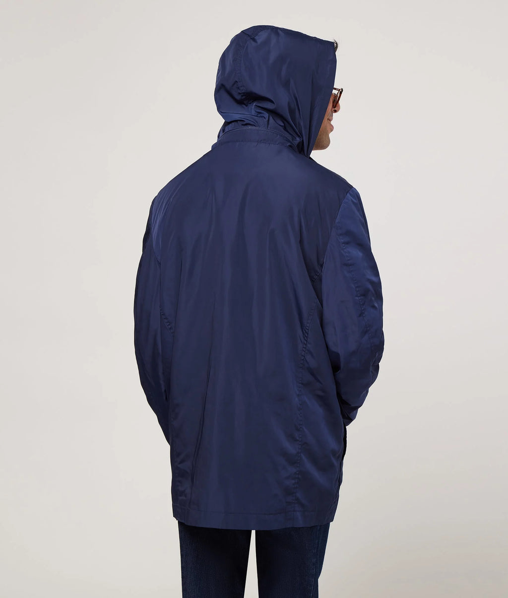 Navy Long Sleeve Rain Jacket with Magnetic Closures U10025