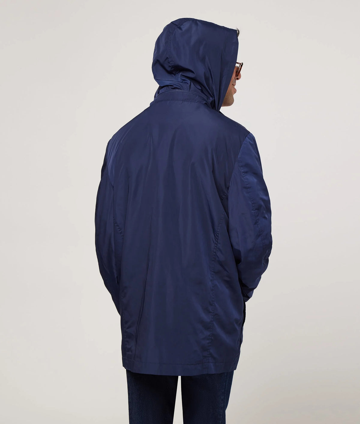 Navy Long Sleeve Rain Jacket with Magnetic Closures U10025