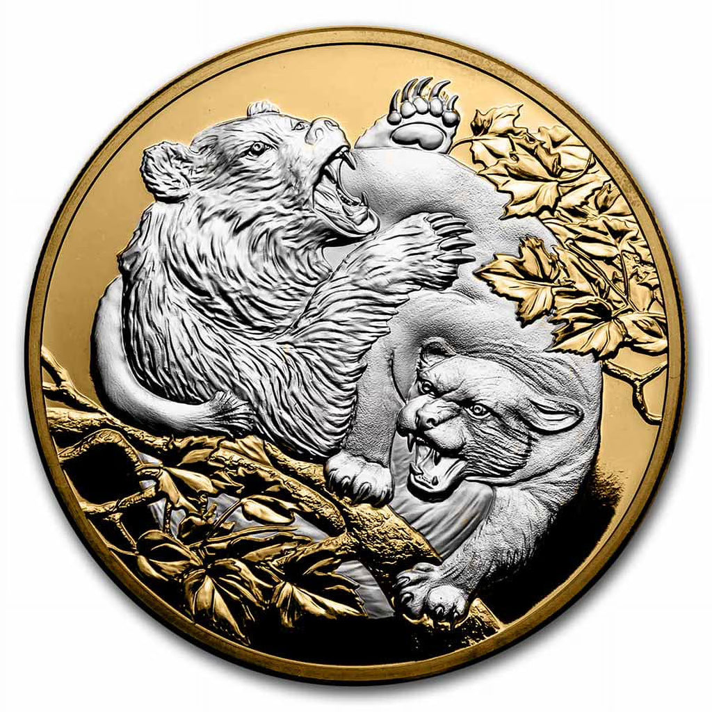 Cougar vs Bear 5 oz Silver Proof Coin L58308