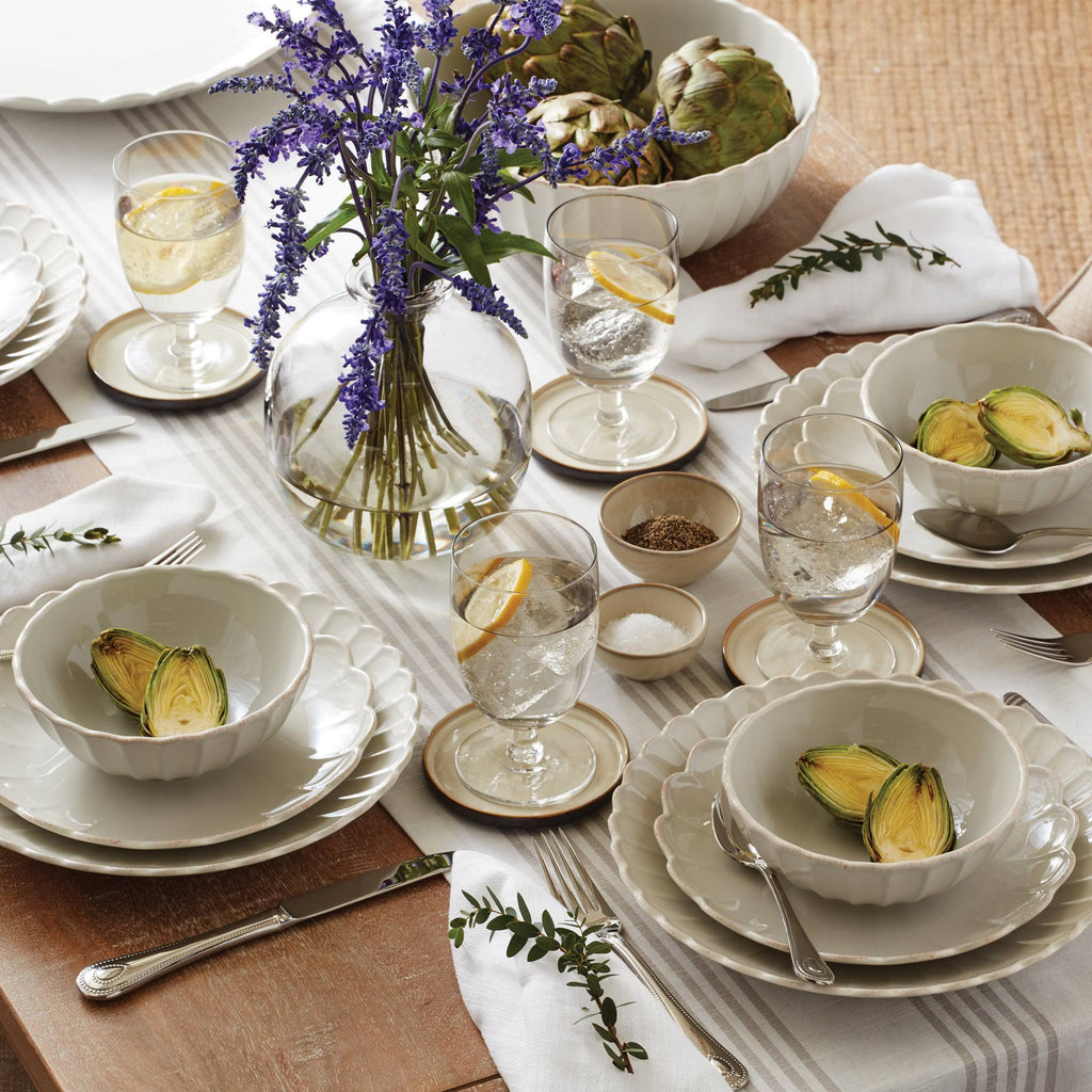 French Perle Scallop 4-Piece Accent Plate Set P635