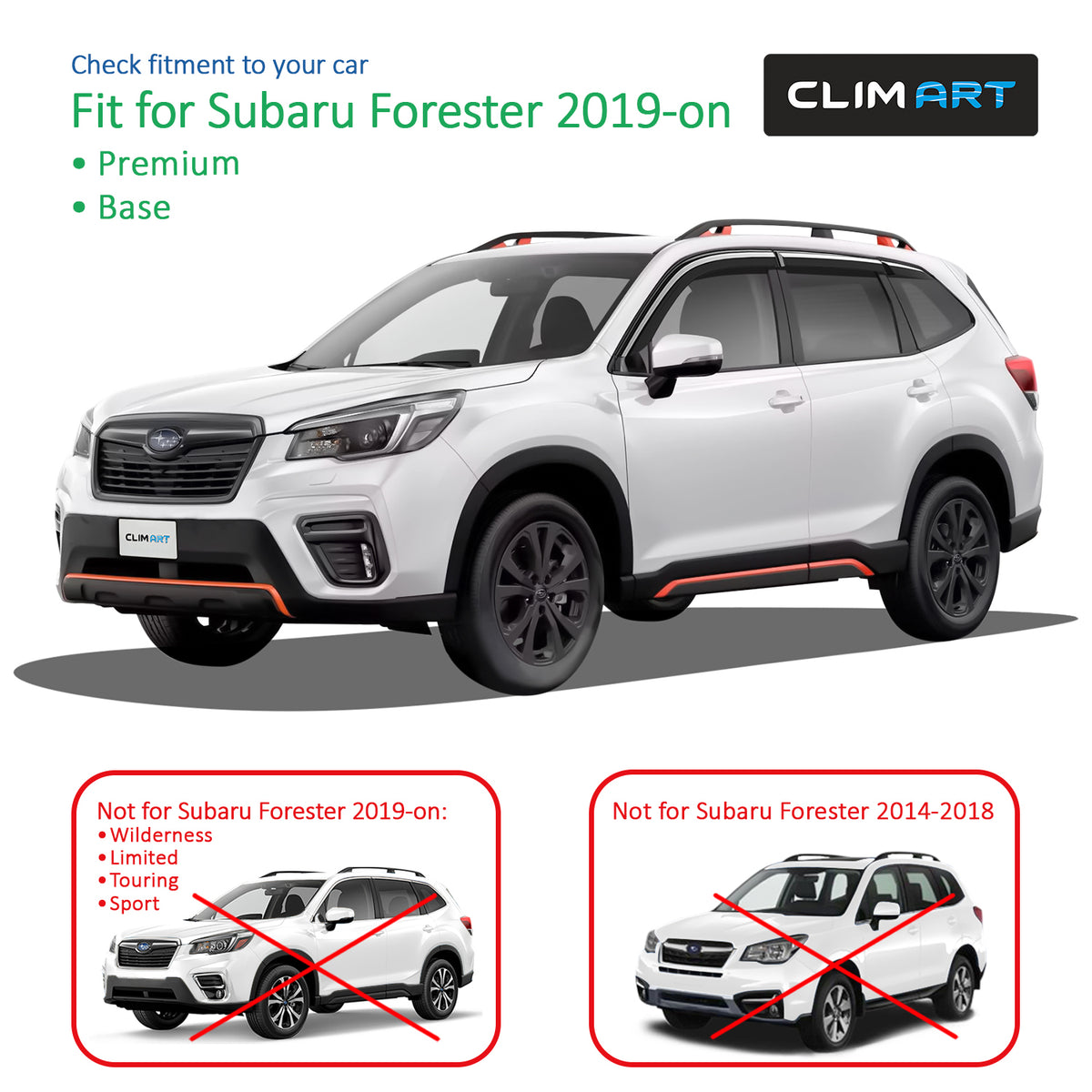 6pcs Tape-on Window Deflectors for Subaru Forester V540