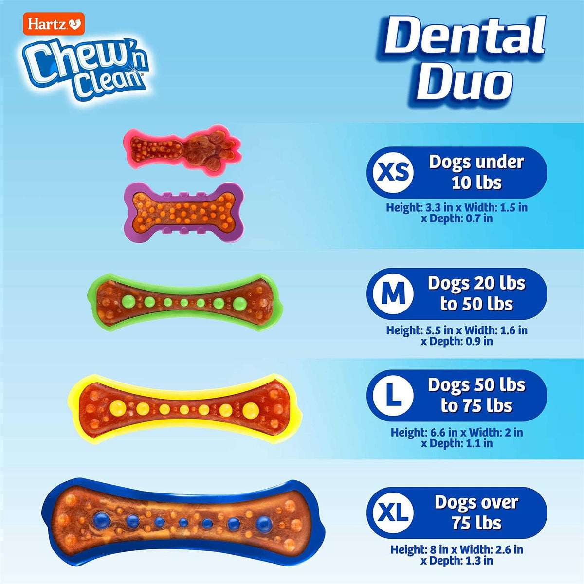 Chew 'n Clean Dental Duo Dog Toy V73808
