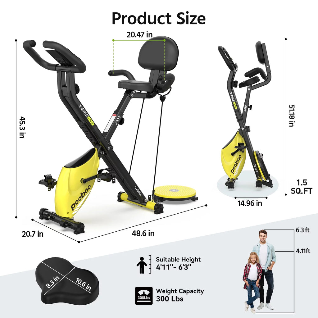 4in1 Folding Exercise Bike Stationary Magnetic K45012