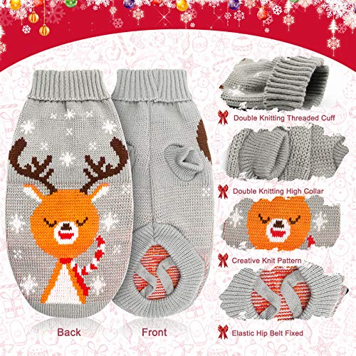 Cat & Dog Christmas Sweater 2 Pack X-Small Red Grey G968