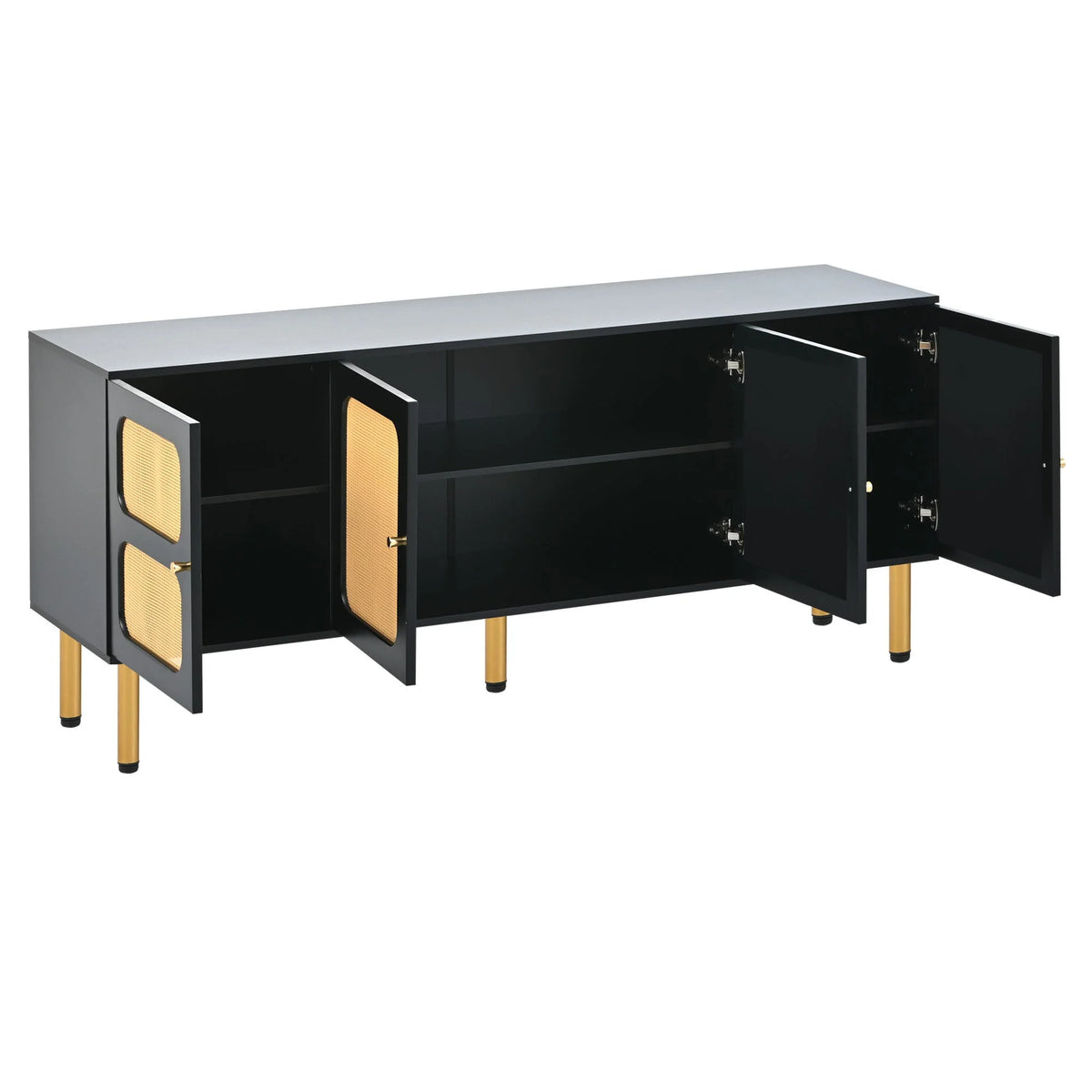 Black Rattan TV Stand J6248
