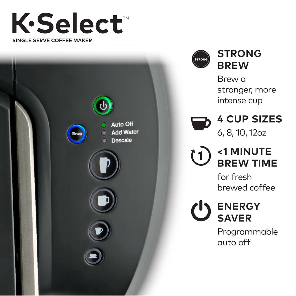 Single-Serve K-Cup Pod Coffee Maker with Strength Control, Matte Black J790