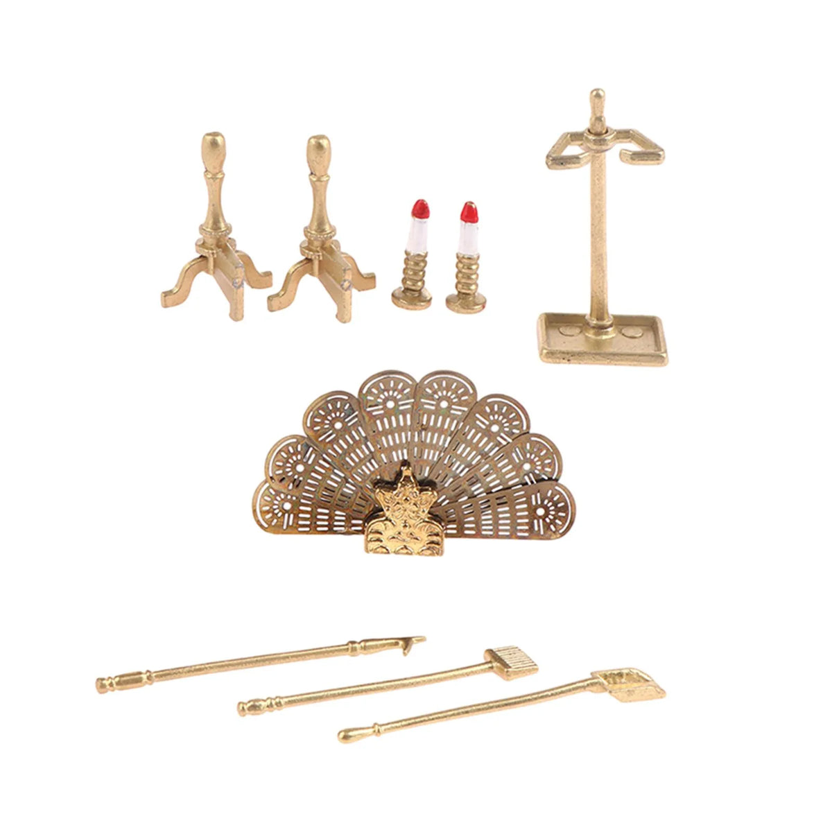 Miniature Metal Fireplace Dollhouse Decoration B686