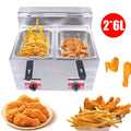 2 Tanks Stainless Steel Gas Deep Fryer B72202