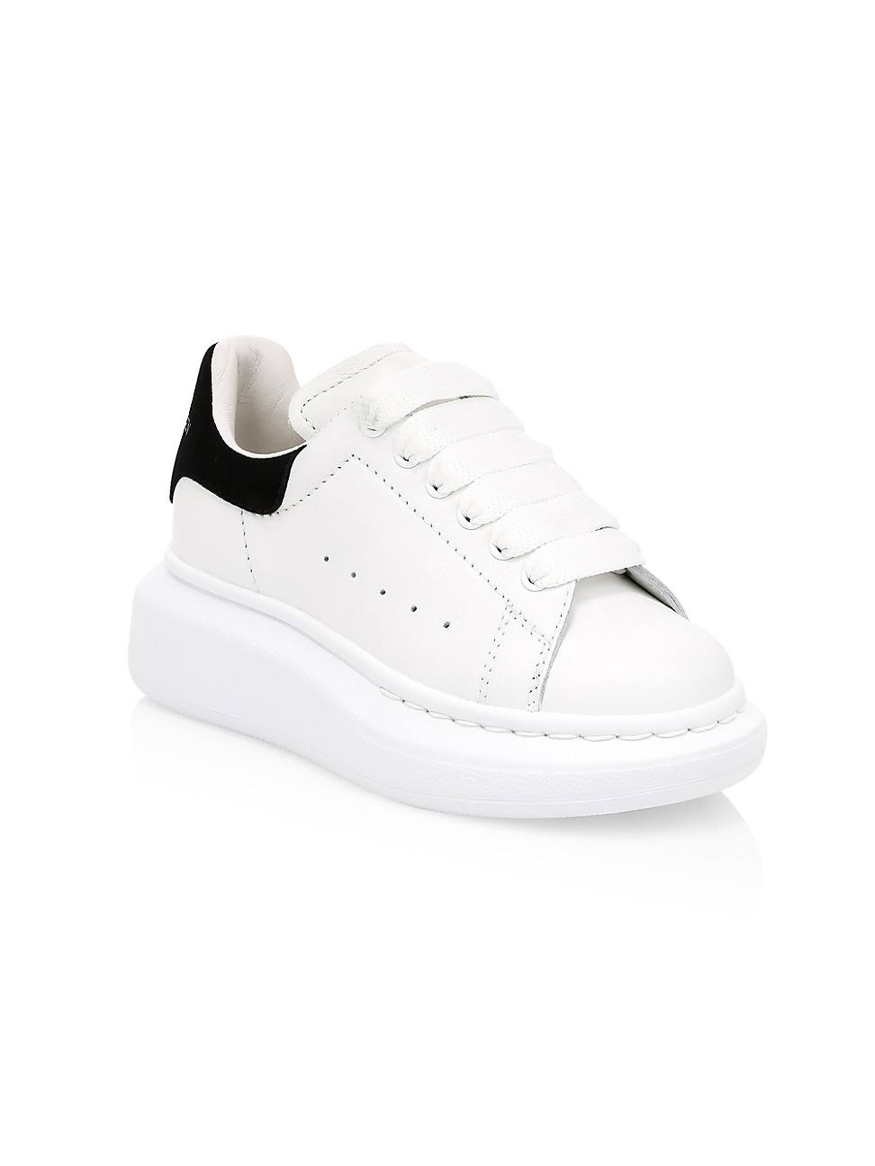 White Black Oversized Leather Trainers F902