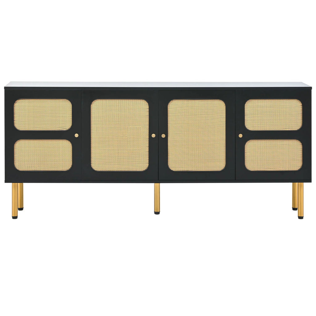 Black Rattan TV Stand J6248