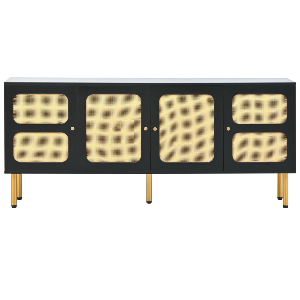 Black Rattan TV Stand J6248