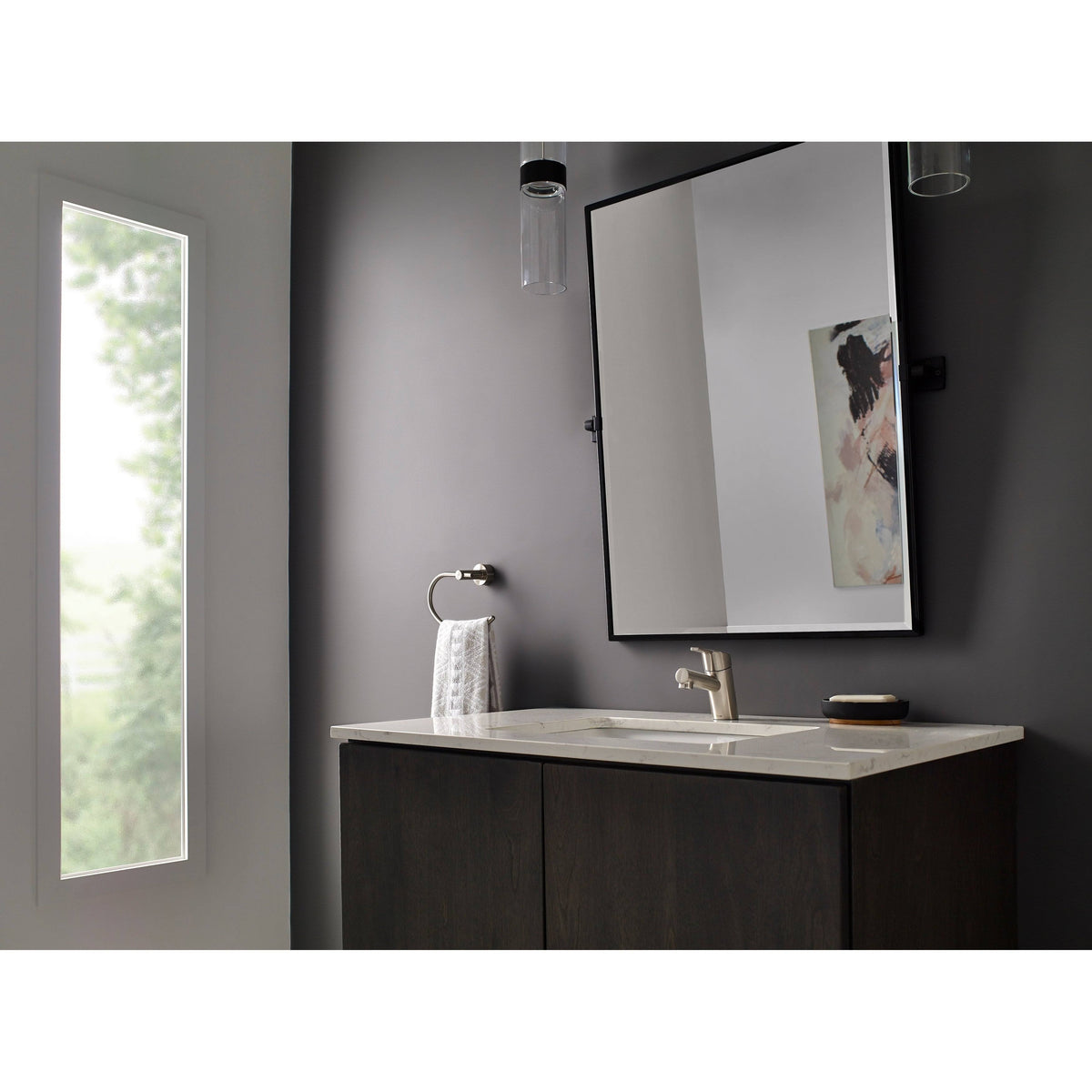 Brushed Nickel Single Handle Lavatory Faucet D5386