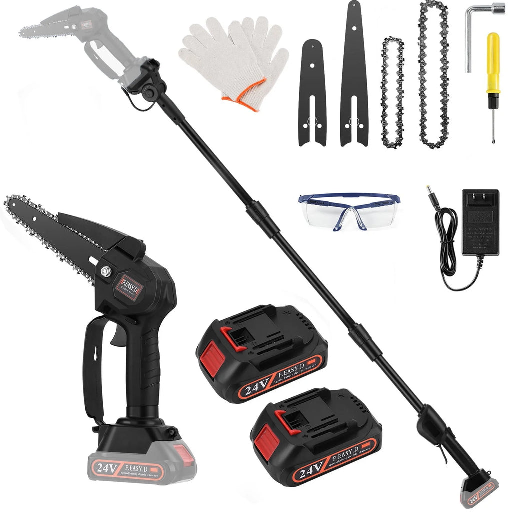 2-in-1 Cordless Pole Saw and Mini Chainsaw with 2 24V Batteries G30111