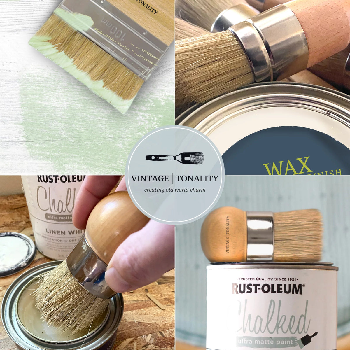 3 PCS Chalk Paint Wax Brush Set O4140
