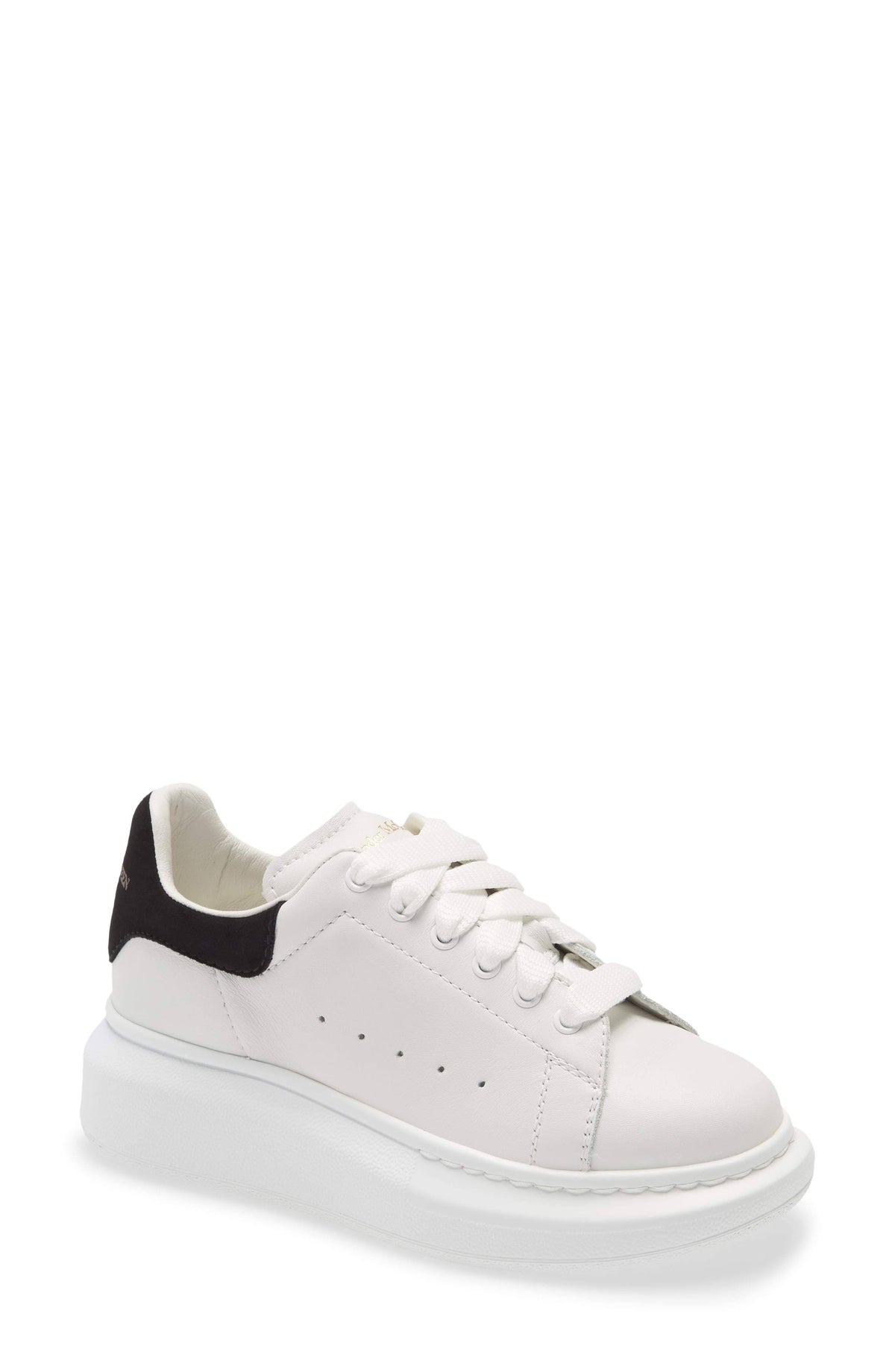 White Black Oversized Leather Trainers F902