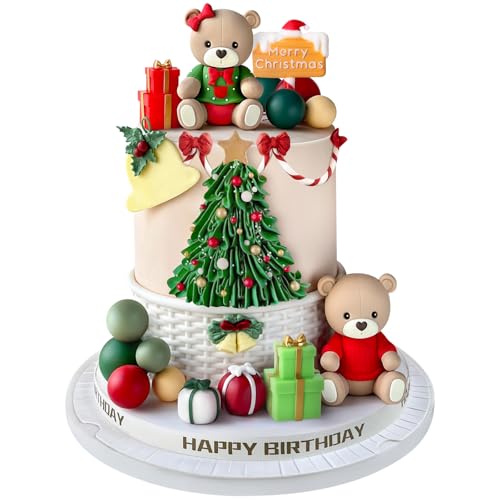 14pcs Christmas Cake Topper with Bear Gifts Balls N835