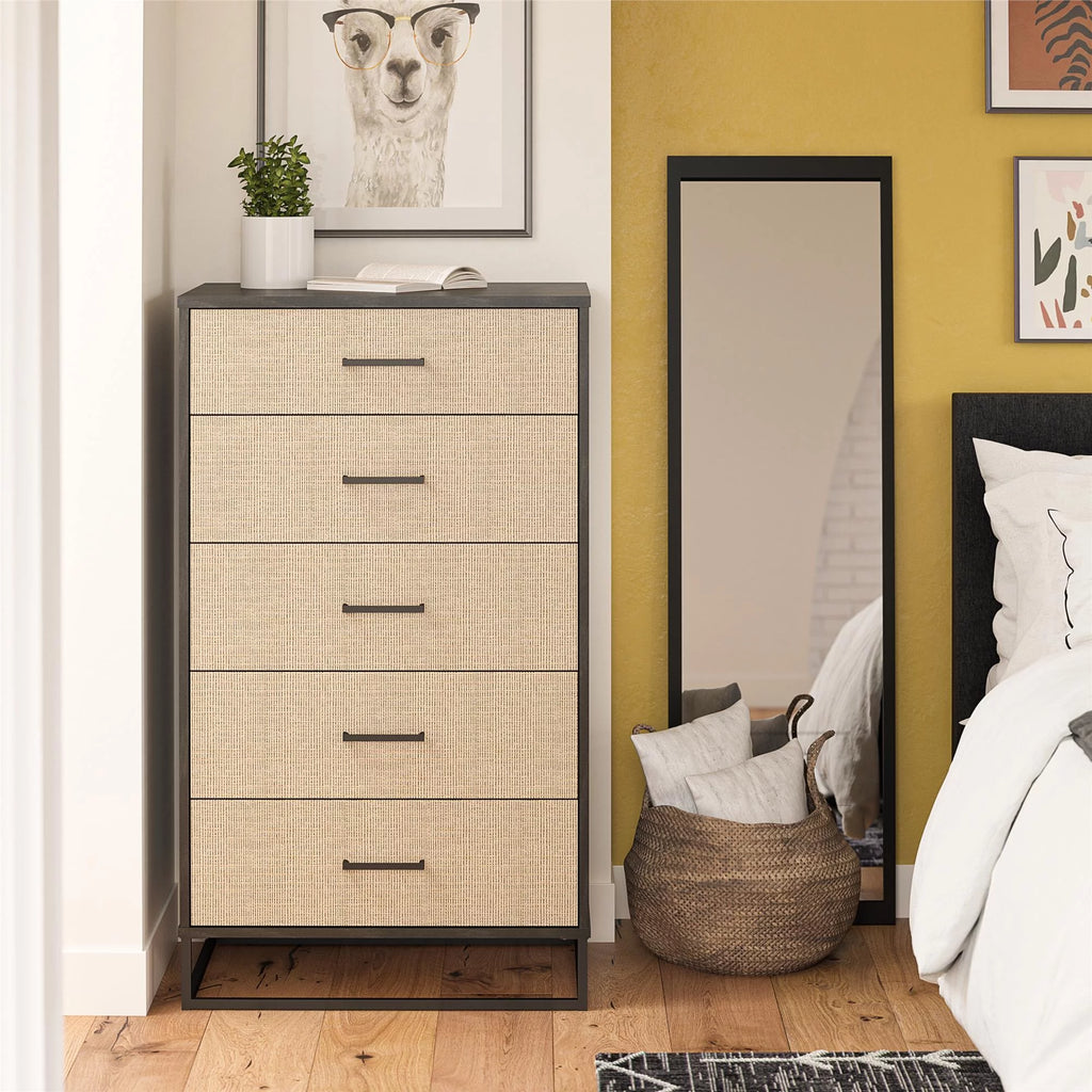 Ivory Oak 5 Drawer Dresser F269615
