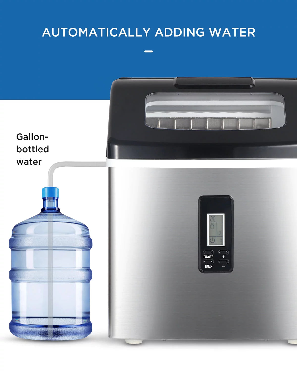 Countertop Ice Maker 40lbs/Day 24pcs Ice Cubes Q2279