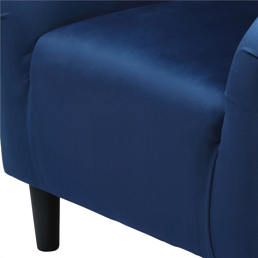 Navy Blue Velvet Upholstered Barrel Chair E7346