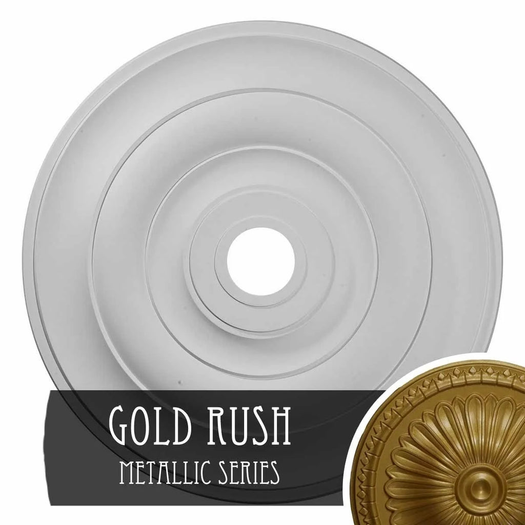 26 1/2x22OD x 3 5/8x22ID x 1 1/2x22P Gold Ceiling Medallion I94898