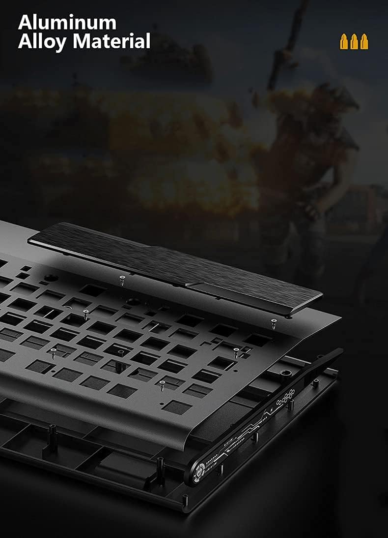 104-Keys Black Sandblast Metal Panel Gaming Keyboard with Mouse and Mouse Pads O46968