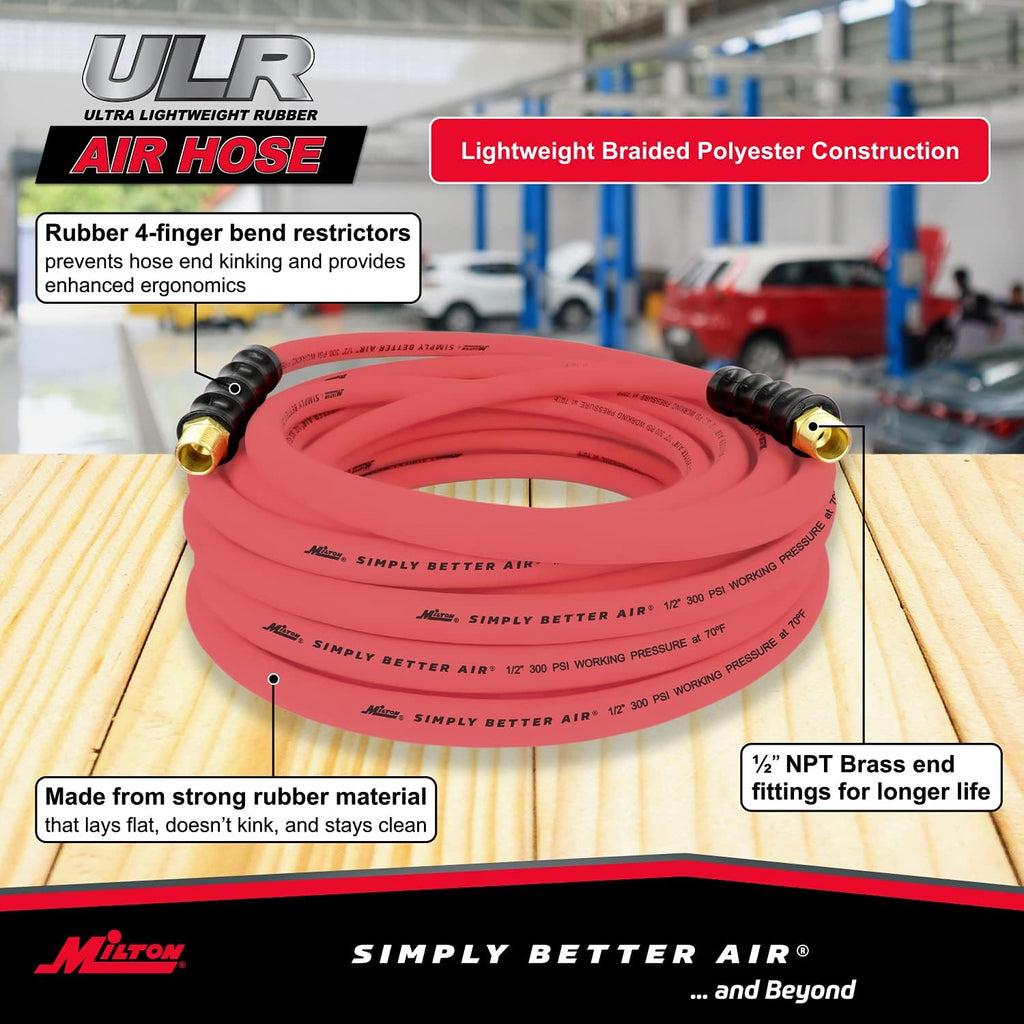 50 ft. x 1/2 ID Ultra Lightweight Rubber Air Hose H7570
