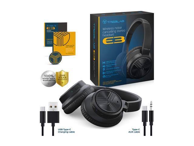 Black Over-Ear Bluetooth Headphones Active Noise Cancelling M51866