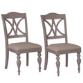 Set of 2 Grey Slat Back Side Chair V2421