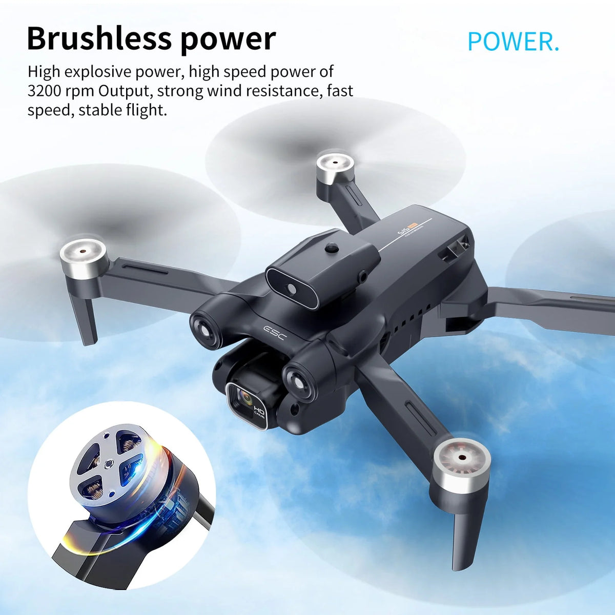 4K Camera Drone with Brushless Motor and Carrying Case W6092