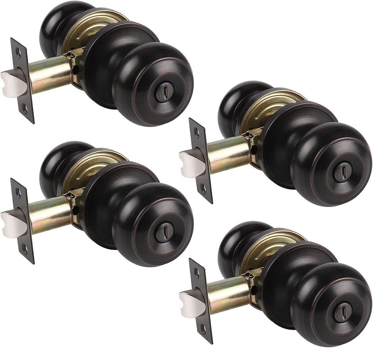 6 Pack Keyless Privacy Door Knobs in Oil Rubbed Bronze R634