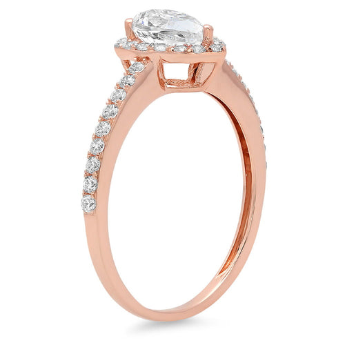 14K Rose Gold Halo Diamond Ring M46579