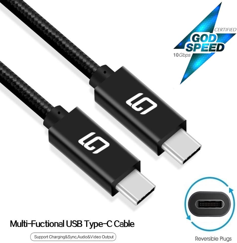 USB C to USB C Cable, 10Gbps, 100W, Nylon Braided, 10ft, Pack of 2 E64596