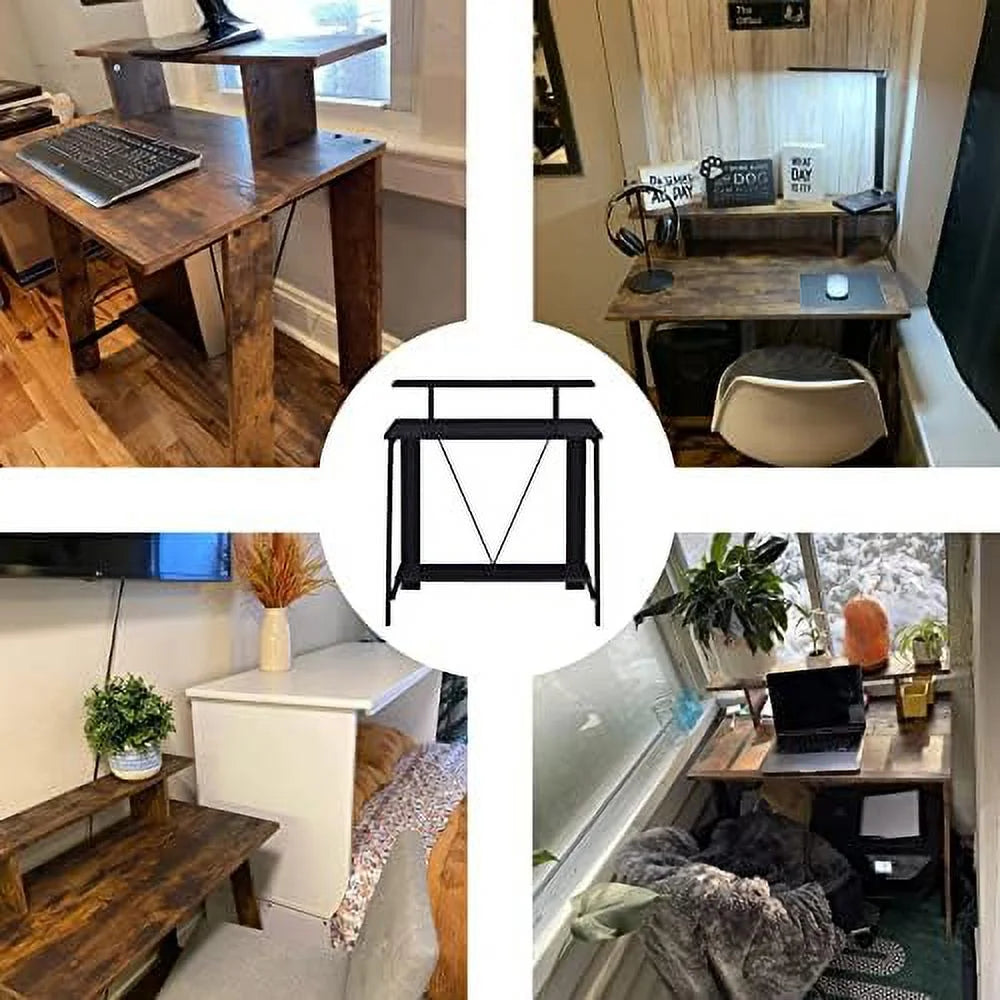 32'' Corner Computer Desk with Shelves W453