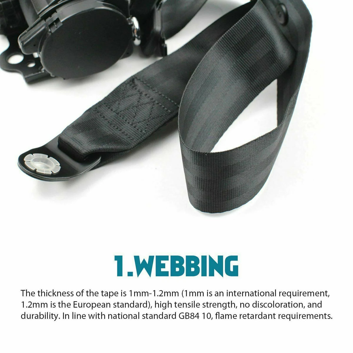 2 Pack Universal 3 Point Retractable Adjustable Car Seat Belt Lap Shoulder C95864