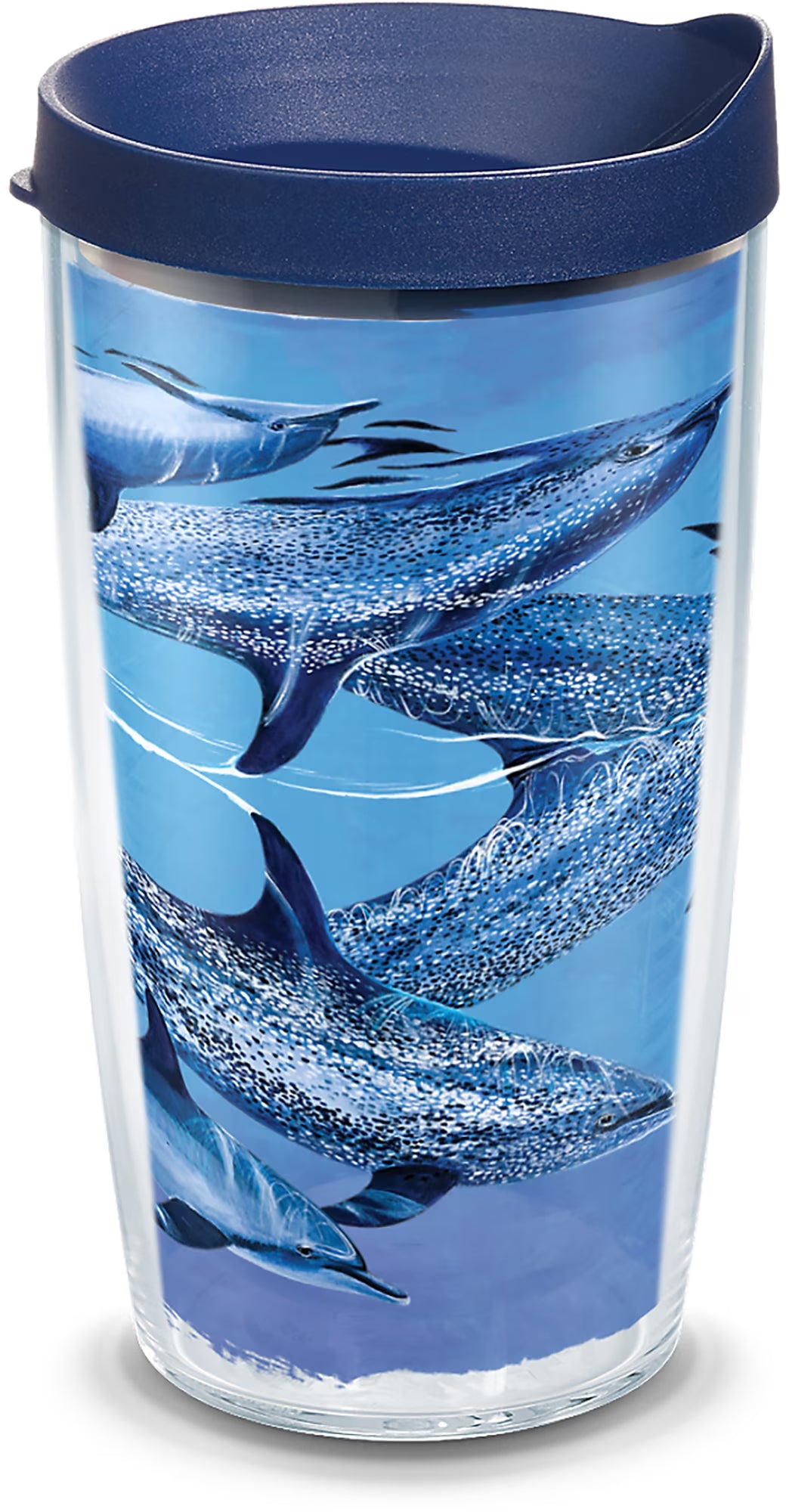 Blue Dolphins Double Walled Insulated Tumbler Travel Cup 16oz O7489