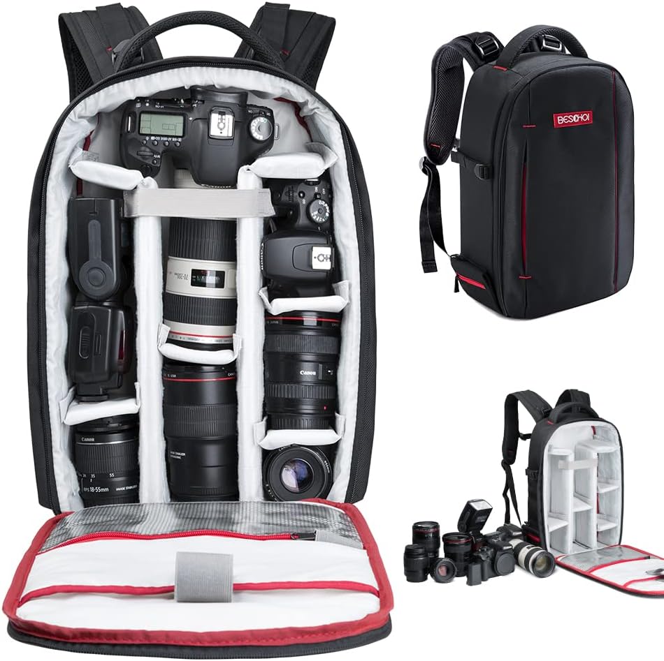Black Large Waterproof DSLR Camera Backpack O49048